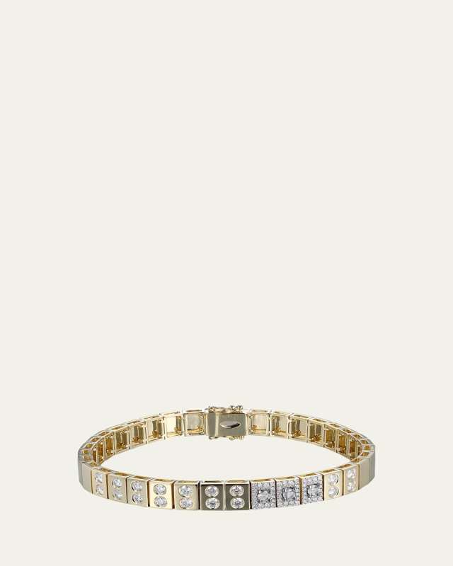 14K Yellow Gold l'Ego ID Diamond Tennis Bracelet